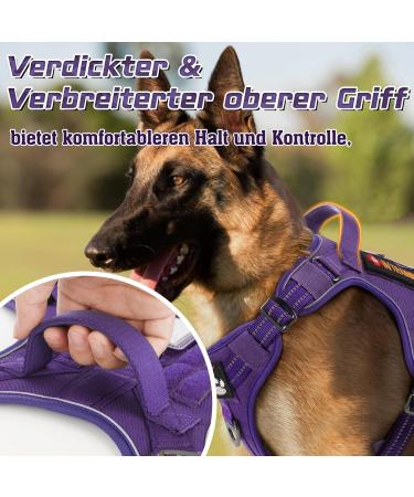 Rabbitgoo Adjustable Dog Harness for Medium Dogs - Durable Tactical Wear-Resistant with Metal Buckles & Handles - Perfect for Hiking (Purple M) - Buy Online on SooperMarket.com