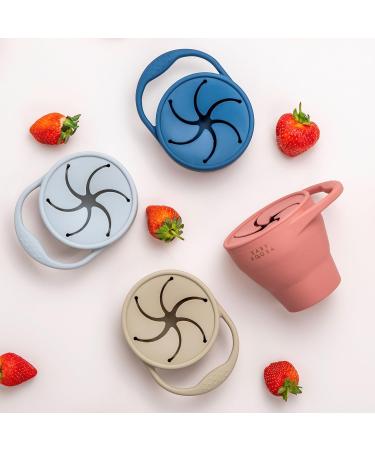 Baby Boosa Surprise Snack Pot: Dentist-Developed, No-Spill Finger Food Cup for On-The-Go Kids | Collapsible, Soft & Easy Clean | BLW Riviera Blue - Buy Online on SooperMarket.com