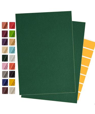 Dark Green Leather Repair Patch with Double-sided Reinforcement Tape 8 X 12 Inch Repair Patch Tape Self Adhesive for Couch Furniture Sofas Car Seats Handbags Premium PU Leather Repair Kit 2 Pack