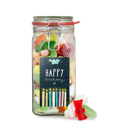 Happy Birthday - large candy jar for birthdays for family friends and employees L - Happy Birthday