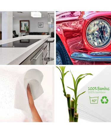 COM-FOUR Bamboo Kitchen Roll - Reusable 24 Sheets Eco-Friendly All-Purpose Towels for Sustainable Cleaning - Buy Online on SooperMarket.com