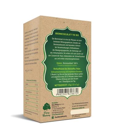 Nettle Tea Pyramid Bio Organic Nettle Leaves Tea Bags | Eco-Friendly & Health Benefits | 15x1g - Buy Online on SooperMarket.com