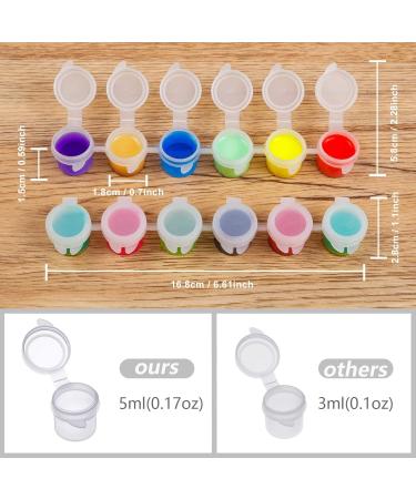 36 Large Empty Paint Pots with Lids - 5ml/0.17oz Acrylic Paint Containers for Kids Classroom Art Supplies - Buy Online on SooperMarket.com