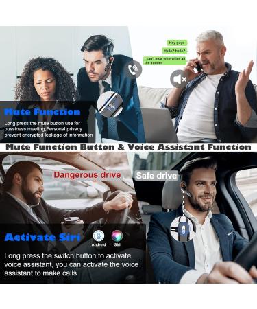 Bluetooth V5.2 Earpiece with Charging Case - Hands-Free Single Ear Headset for Cell Phones - CVC8.0 Noise Canceling Mic - Ideal for Office/Driving - iPhone/Android/Laptop Compatible - Buy Online on SooperMarket.com