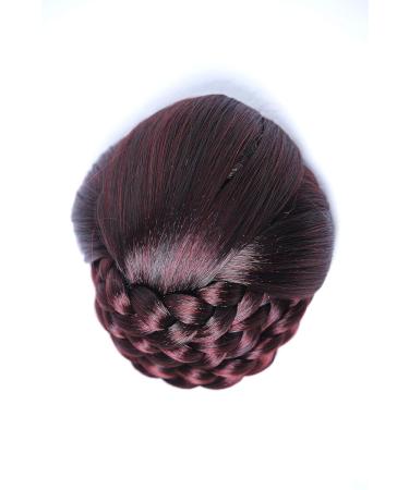 WIG ME UP HYD-6051-2/39 Hairpiece Bun - Braided Black Red Mix Chignon for Stylish Updos - Buy Online on SooperMarket.com
