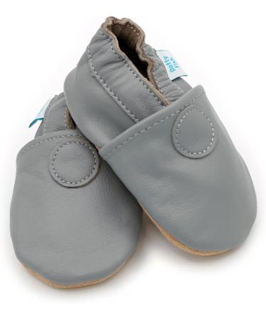 Dotty Fish Soft Leather Baby Shoes | Toddler Boys Non-Slip Shoes | Soft Grey, 3-4 Years - Buy Online on SooperMarket.com