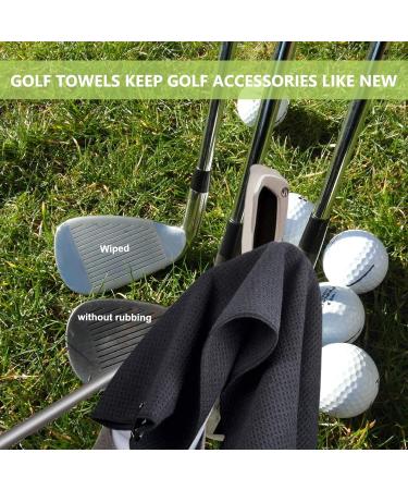 LUSTEMBER 3 Pack Large Size Golf Towels - Premium Microfiber Fabric - Heavy Duty Carabiner Clip - Tri-Fold Waffle Pattern - 16 x 24 - Remove Sand, Mud, Grass, and Dirt - Buy Online on SooperMarket.com
