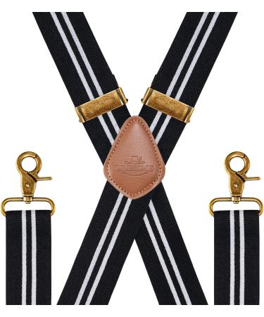 Dresime Caporal Carrier for Men - 4 Strong Hook Clips X Shape Elastic Adjustable Braces for Work & Motorcycle Pants Overalls & Jeans - Durable & Stylish Design - Buy Online on SooperMarket.com