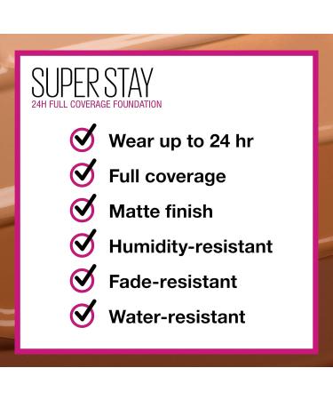 Maybelline Superstay 24 Hour Longlasting Foundation - Lightweight, Water and Transfer Resistant - 30ml Shade 30 Sand - Buy Online on SooperMarket.com