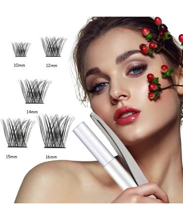 SISILILY Individual Lashes Cluster 90 Pcs DIY False Eyelashes Reusable Extension Kit - Natural Soft 3D C CC D Curl with Glue - 10/12/14/15/16mm Length - DM10 White - Buy Online on SooperMarket.com