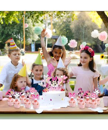 Buy 49-Piece Mini Mouse Cake Decoration Set - Cute Cartoon Topper for Girls' Birthday Parties - Perfect Pink Decor for Cakes - Buy Online on SooperMarket.com