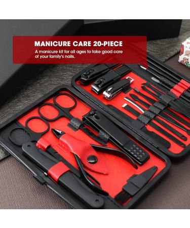 Premium Onism 20 Pcs Stainless Steel Manicure & Pedicure Kit with Luxury Travel Case - Ideal Gifts for Men, Women, Family & Friends - Buy Online on SooperMarket.com