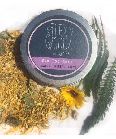 The Ilex Wood - Vegan Herbal Soothing Salve 'Boo Boo Balm' - For skin irritation scrapes bites and stings. Palm oil free cruelty free plastic free handcrafted in the UK - 100ml - Buy Online on SooperMarket.com