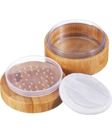 Frienda 30 ml Empty Loose Powder Container Bamboo Cosmetic Make-up Loose Powder Box Case Holder with Sifter Lids and Powder Puff