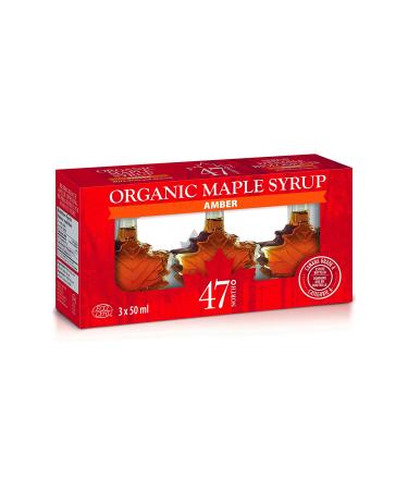 47 North Pure Real Organic Maple Syrup | 3 x 50ml Gift Pack | Grade A Amber Rich Taste and Velvety Smooth Texture | Perfect for Holidays Christmas Birthdays
