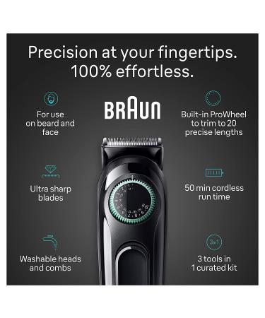Braun Series 3 3430 All-in-One Style Kit: 3-in-1 Men's Trimmer with Beard, Ear & Nose Trimmer, Hair Clippers - 20 Length Settings, Ultra-Sharp Blade, Washable - Buy Online on SooperMarket.com