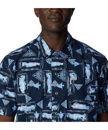 Columbia Men's Trollers Short Sleeve Shirt - Collegiate Navy Anchors Up XLT - Buy Online on SooperMarket.com