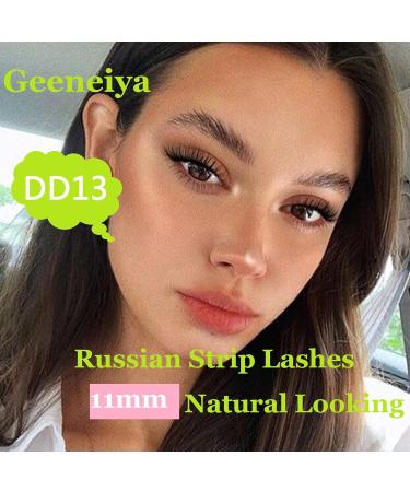 Geeneiya 11mm Russian Strip Lashes DD Curl Natural Wispy Mink 10 Pairs - Buy Online on SooperMarket.com