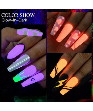 MSRUIOO Glow in the Dark Gel Nail Polish Set - 6 Luminous Neon Colors for DIY Nail Art | Fluorescent Gel Polish with Glow Effect | Soak Off UV Gel Polish - Buy Online on SooperMarket.com