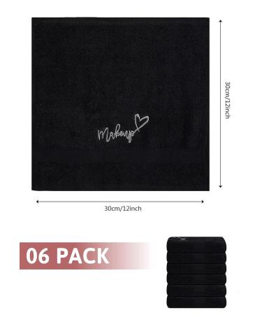 Zuperia 100% Cotton Makeup Remover Wash Cloth - Quick Dry Fingertip Face Towel (6 Pack, Black) - Buy Online on SooperMarket.com