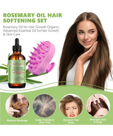 100% Pure Natural Rosemary Essential Oil for Hair Growth with Scalp Massager - Nourish Your Scalp (60ml - Buy Online on SooperMarket.com