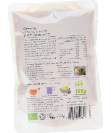 Clearspring Organic Sweet White Miso 250g - Premium Quality Japanese Miso Paste - Buy Online on SooperMarket.com