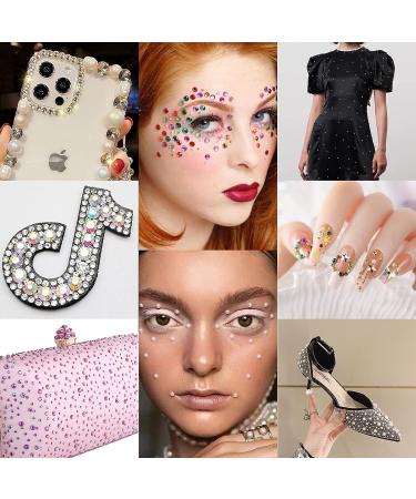 Briskbloom 3620PCS Flatback Pearls & Rhinestones Set for Crafts - 2mm-10mm Mix Rhinestones for Nails & Art - Tweezers & Wax Pen Included - White & Pink Marshmallow Blend - Buy Online on SooperMarket.com