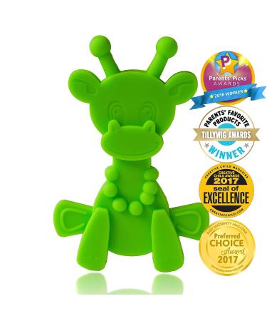 Little Bambam Giraffe Teether Toy by Bambeado - Natural Teething Comfort for Baby and Infant - Lime - Buy Online on SooperMarket.com