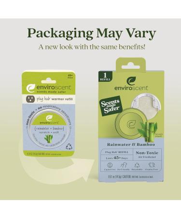 Enviroscent Non-Toxic Air Freshener Refills - Rainwater & Bamboo | Essential Oil Plug-In Refills | Long Lasting Home Fragrance - 90+ Days | 2 Liquid Pod Refills - Buy Online on SooperMarket.com