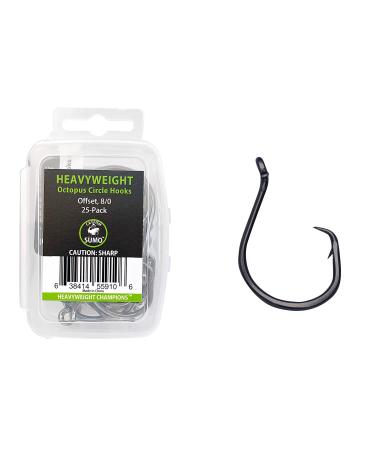 Heavyweight Catfish Hooks - Offset Octopus Circle Hooks - 25 Pack 6/0