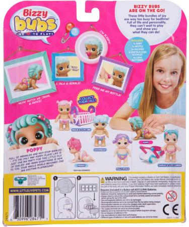 Little Live Bizzy Bubs Single Pack - Poppy | Interactive Baby Doll Toy - Buy Online on SooperMarket.com
