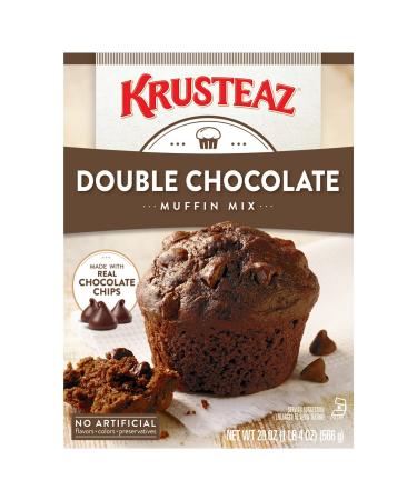 Krusteaz Muffin Mix Double Chocolate Muffin Mix Made with Real Chocolate Chips & No Artificial Flavors Colors or Preservatives 20 Ounce Box (Pack of 3) Double-Chocolate 1.25 Pound (Pack of 3)