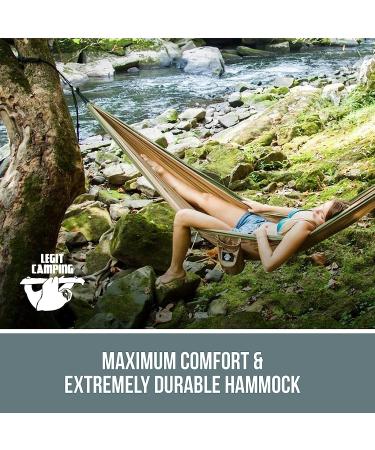 Legit Camping Hammock - 2 Person Double Tree Hammock in Army Green/Khaki - Buy Online on SooperMarket.com