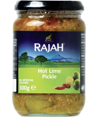 Rajah Hot Lime Pickle - Sharp Lime - Ideal as an accompaniment to curry meat cheese popcadums & starters - 1 x 300 g Lime pimple sharp 300 g (1 Pack)