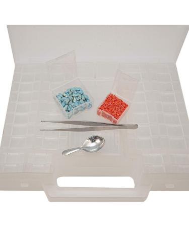 55-Piece Bead Organizer Carrying Case with Removable Compartments, Scoop, and Tweezer - Buy Online on SooperMarket.com