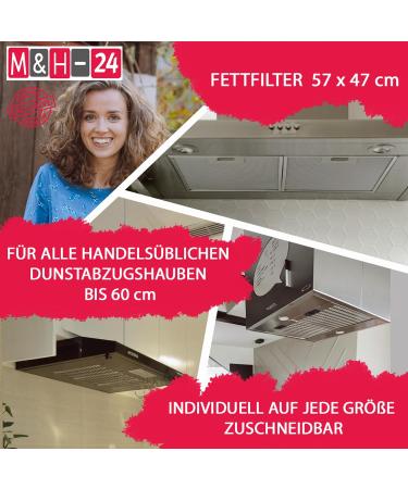 Universal M & H-24 Extractor Hood Flat Filter - 2 Pack with Saturation Indicator | 100% Compostable & High Performance | 57x47cm - Optimal Cooking Experience - Buy Online on SooperMarket.com