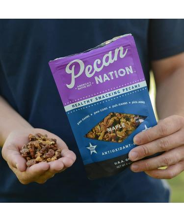 Pecan Nation Maple Flavored Roasted Sweet Pecan Pieces 4 oz - Natural, Antioxidant-Rich, Non-GMO Nut Snack for Adults & Kids - Buy Online on SooperMarket.com