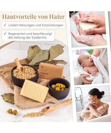 Buy Lubiu Hafers Soap - 100g Natural Organic Oat Soap for Sensitive Skin | Child & Adult Hand/Body Soap - Buy Online on SooperMarket.com