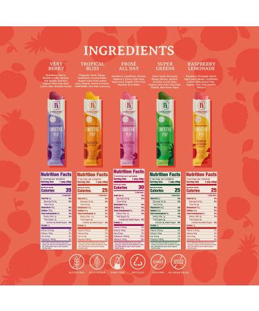 Re-Harvest Provisions Smoothie Pops 5 Pack - Frozen Fruit + Vegetables + Superfoods | Dairy-Free, Vegan, Gluten-Free | Anti-Inflammatory | Eco-Friendly | 1.6oz ea - Buy Online on SooperMarket.com