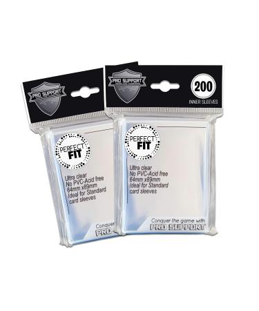 400 Premium Ultra Clear, Perfect for Double sleeving, fits Standard Size Trading Cards Magic The Gathering, Pokemon, Dragon Ball Super by Pro Support