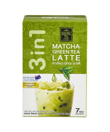 Ranong Tea 3 in 1 Matcha Green Tea Latte Instant Thai Mix (7 x Sachets) 161g