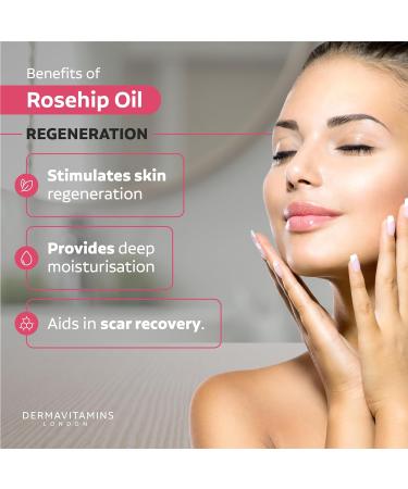 DermaVitamins 100% Organic Cold-Pressed Rose Hip Oil (10ml) - Pure and Natural Skincare Solution - Buy Online on SooperMarket.com