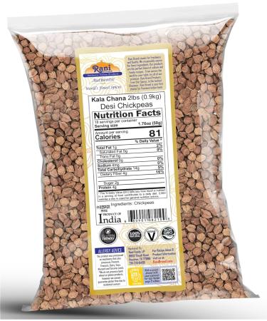 Rani Kala Chana 32oz (2lbs) - All Natural, Gluten Friendly, Non-GMO, Vegan, Kosher | Indian Origin 908g Pack - Buy Online on SooperMarket.com