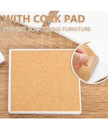 COYMOS Ceramic Tiles for Crafts Coasters - 12Pcs Blank Unglazed White Tiles - Alcohol Ink, Acrylic Pouring - 4x4 inch, 24pc Assortment with Cork Backing - Buy Online on SooperMarket.com