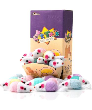 Chiwava 36-Piece Interactive Cat Toy Set - Colorful 11.5 cm Mice Rattles for Kittens | Perfect for Playtime & Engagement - Buy Online on SooperMarket.com