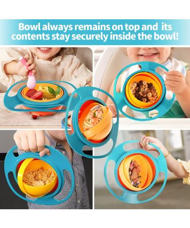 Baby Universal Gyro Bowl - Non-Spill Rotating 360 Degrees Magic Bowl for Toddlers (Green) - Buy Online on SooperMarket.com