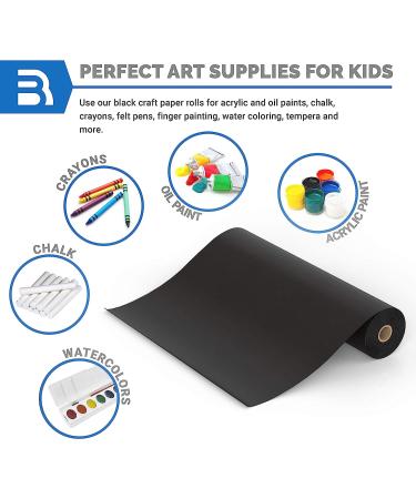 Black Kraft Arts and Crafts Paper Roll - 18x100ft - Made in USA - Ideal for Paints, Wall Art, Bulletin Boards, Gift Wrapping, and Kids Crafts - Buy Online on SooperMarket.com