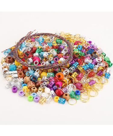 388pcs Loc Braid Jewelry for Hair Rings & Dreadlocks - Aluminum Braiding Cuffs, Clips, Pendants - Metallic Cord Decorations - 388 Piece Set - Buy Online on SooperMarket.com