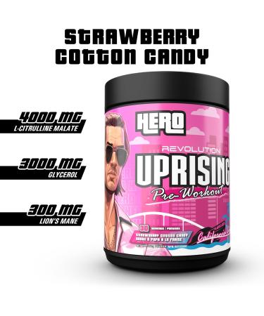 Revolution Nutrition Uprising Hero Citrulline Malate 2:1 DMAE Lion's Mane Caffeine For Men & Women 450g 30 Servings Strawberry Cotton Candy Strawberry Cotton Candy 450g - Buy Online on SooperMarket.com