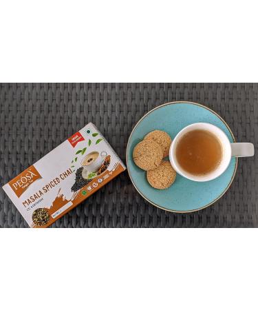 Peosa Delight Tea - ASSAM BLACK TEA MASALA SPICED CHAI GOLDEN TIP ORTHODOX 100% Cotton Tea Bag LOOSE LEAF TEA Cardamom|ginger|cinnamon|rose Hot & Iced CHAI TEA Latte 1.76Oz Each Box 20 Cups. - Buy Online on SooperMarket.com